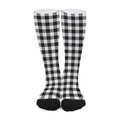 Black And White Buffalo Plaid Print Long Socks