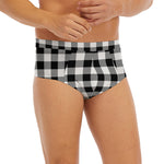 Black And White Buffalo Plaid Print Men's Briefs
