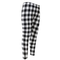 Black And White Buffalo Plaid Print Men's Compression Pants