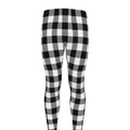 Black And White Buffalo Plaid Print Men's Leggings