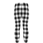Black And White Buffalo Plaid Print Men's leggings