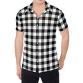 Black And White Buffalo Plaid Print Men's Shirt