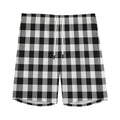 Black And White Buffalo Plaid Print Men's Athletic Shorts
