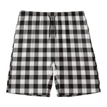 Black And White Buffalo Plaid Print Men's Swim Trunks