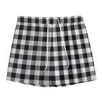 Black And White Buffalo Plaid Print Mesh Shorts