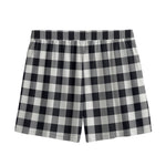 Black And White Buffalo Plaid Print Mesh Shorts