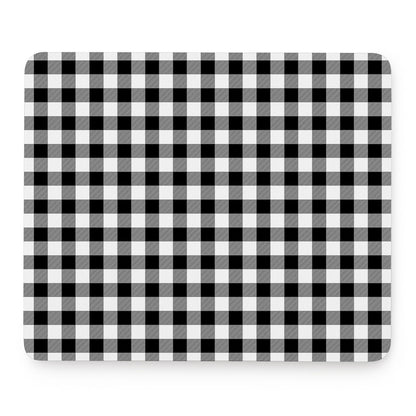 Black And White Buffalo Plaid Print Mouse Pad