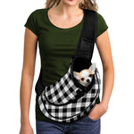 Black And White Buffalo Plaid Print Pet Sling Carrier