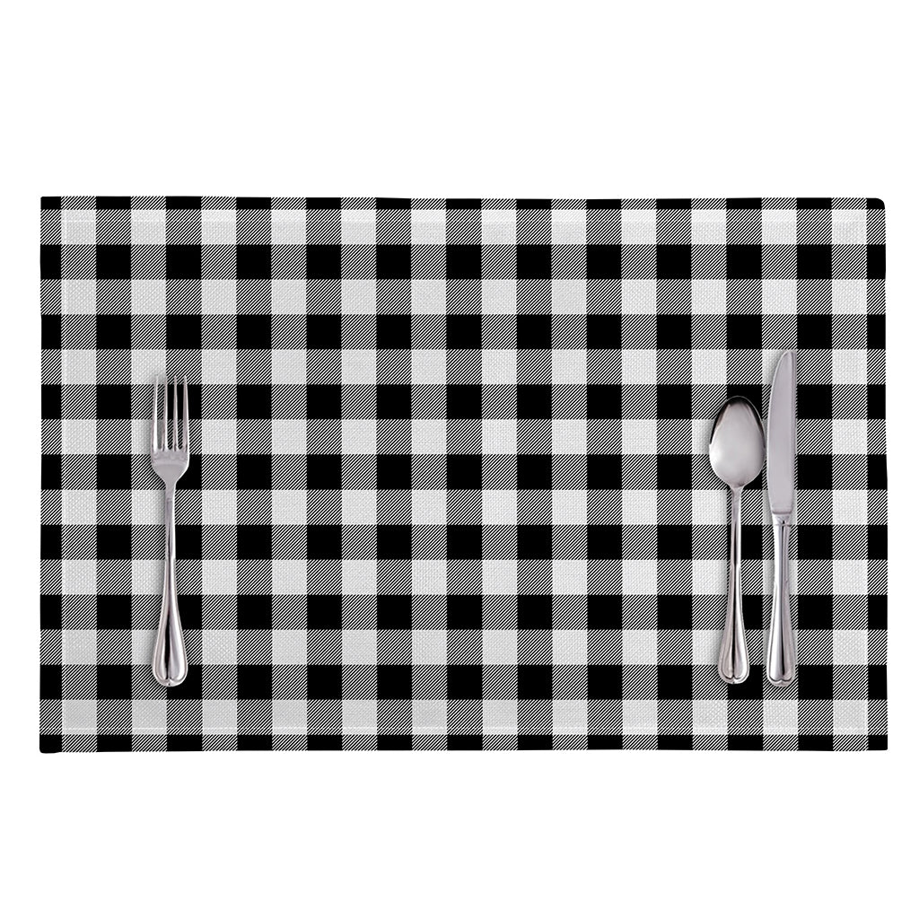 Black And White Buffalo Plaid Print Placemat