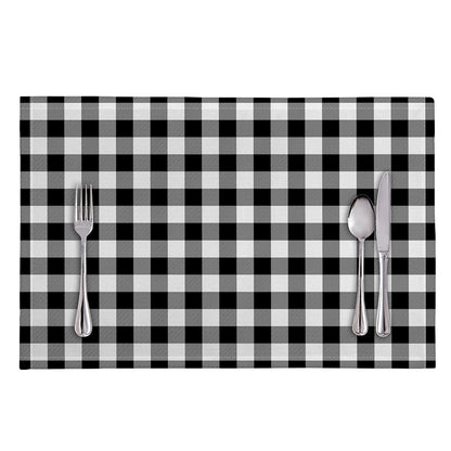 Black And White Buffalo Plaid Print Placemat