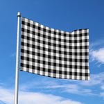 Black And White Buffalo Plaid Print Polyester Flag