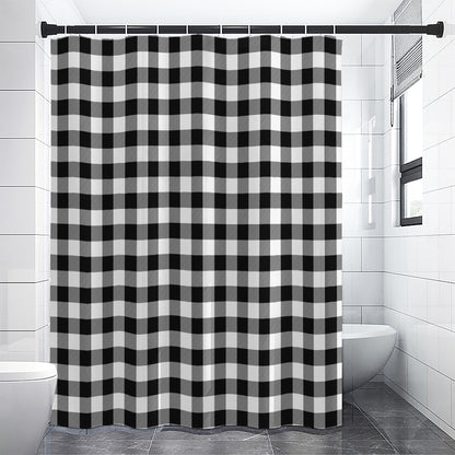 Black And White Buffalo Plaid Print Premium Shower Curtain