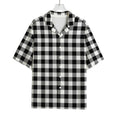 Black And White Buffalo Plaid Print Rayon Hawaiian Shirt