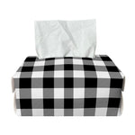 Black And White Buffalo Plaid Print Rectangle Tissue Box Cover
