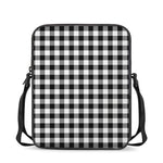 Black And White Buffalo Plaid Print Rectangular Crossbody Bag