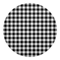 Black And White Buffalo Plaid Print Round Blanket