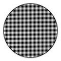 Black And White Buffalo Plaid Print Round Floor Mat