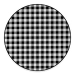 Black And White Buffalo Plaid Print Round Floor Mat