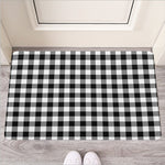 Black And White Buffalo Plaid Print Rubber Doormat