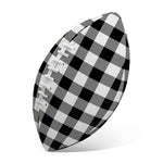Black And White Buffalo Plaid Print Rugby Ball