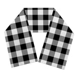 Black And White Buffalo Plaid Print Scarf