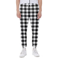 Black And White Buffalo Plaid Print Joggers