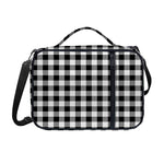 Black And White Buffalo Plaid Print Shoulder Strap Bible Bag