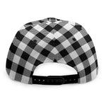 Black And White Buffalo Plaid Print Snapback Cap