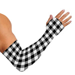 Black And White Buffalo Plaid Print Sun Protection Arm Sleeves