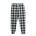 Black And White Buffalo Plaid Print Sweatpants