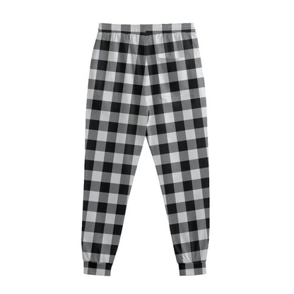 Black And White Buffalo Plaid Print Sweatpants
