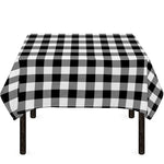 Black And White Buffalo Plaid Print Tablecloth