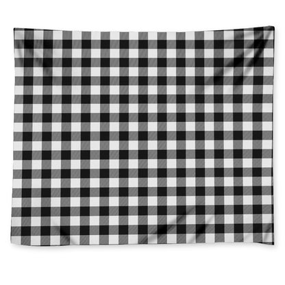 Black And White Buffalo Plaid Print Tapestry