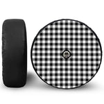 Black And White Buffalo Plaid Print Tire Cover With Camera Hole