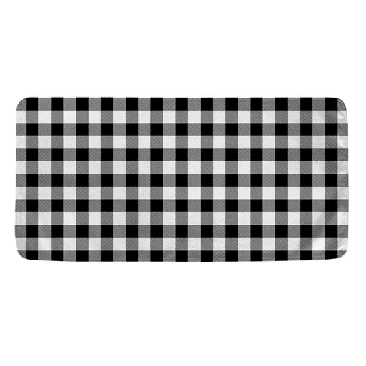 Black And White Buffalo Plaid Print Towel