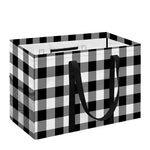 Black And White Buffalo Plaid Print Utility Tote Bag