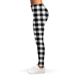 Black And White Buffalo Plaid Print Women's Leggings