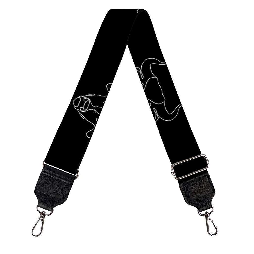 Black And White Bull Pattern Print Bag Strap