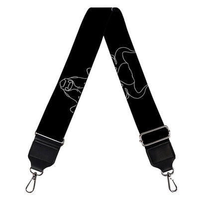 Black And White Bull Pattern Print Bag Strap