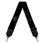 Black And White Bull Pattern Print Bag Strap