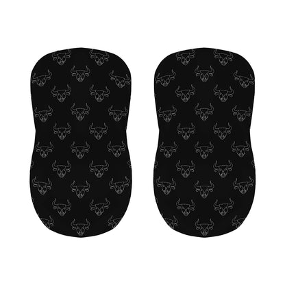 Black And White Bull Pattern Print Bar Stool Covers