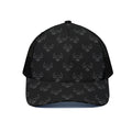 Black And White Bull Pattern Print Black Mesh Trucker Hat