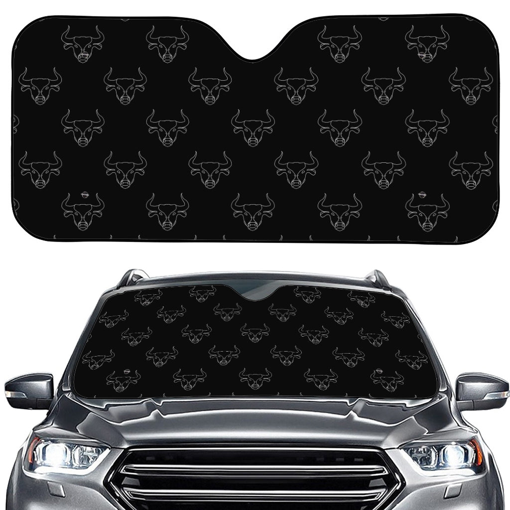 Black And White Bull Pattern Print Car Windshield Sun Shade