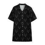 Black And White Bull Pattern Print Cotton Hawaiian Shirt