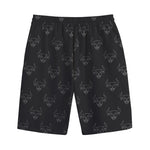 Black And White Bull Pattern Print Cotton Shorts