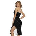 Black And White Bull Pattern Print Cross Back Cami Dress