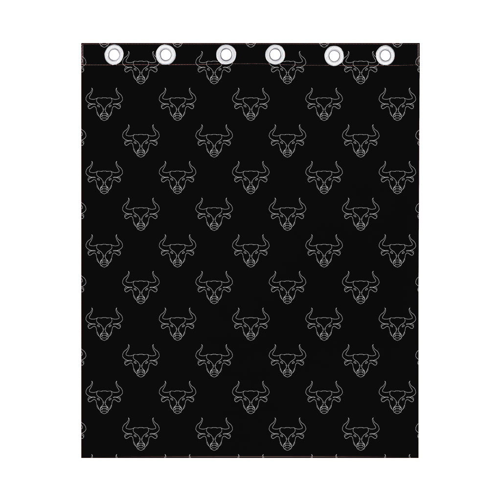 Black And White Bull Pattern Print Curtain