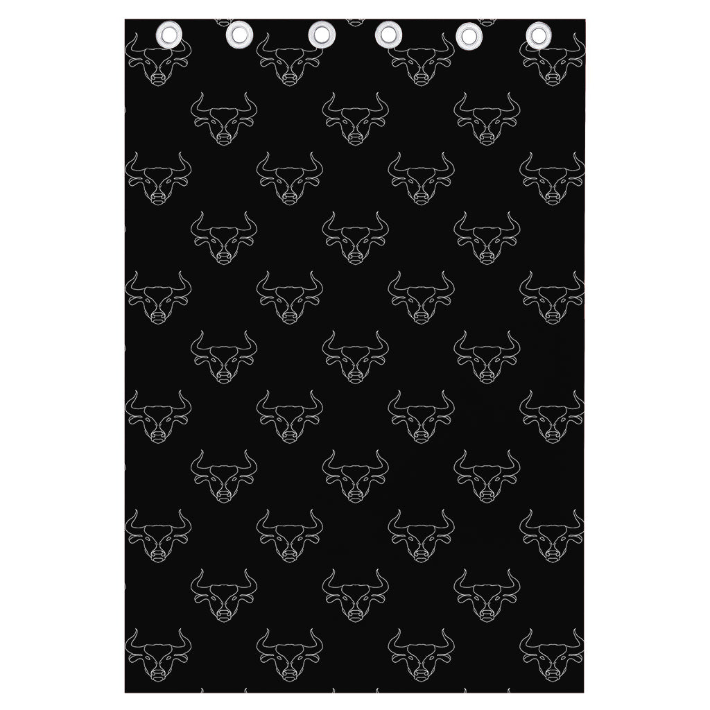 Black And White Bull Pattern Print Curtain