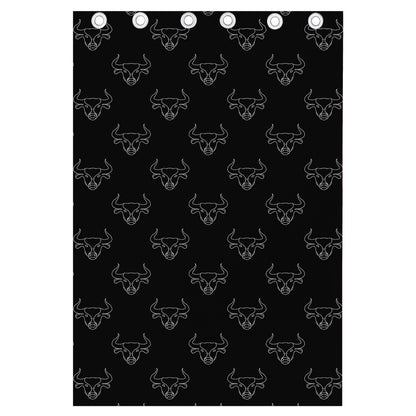 Black And White Bull Pattern Print Curtain
