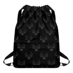 Black And White Bull Pattern Print Drawstring Backpack